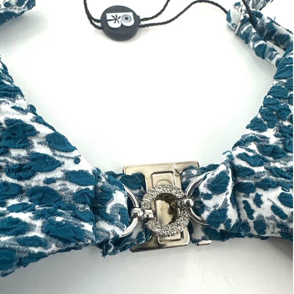 Blackbough Snow Leopard Jacquard Giana Ruched Cheeky Bikini  SET Size S - Picture 9 of 11